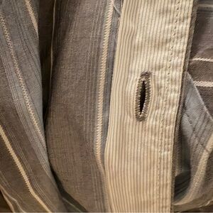 Striped Gray, Blue & white  Kenneth Cole New York short sleeve SMALL cotton